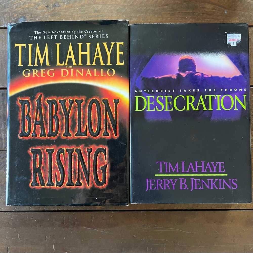 Tim LaHaye Christian Fiction Book Lot Desecration Babylon Rising Hardcover